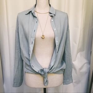 NWT Oversized Denim Look Shirt - 6